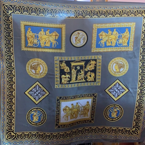 $25/2 Square Scarf: Greek Historic Cesar Print Instant Upgrade - Picture 4 of 5